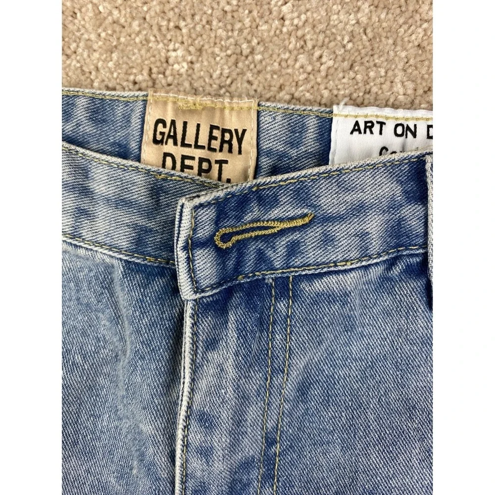 Gallery Dept Art on Display Distressed Flare‎ Jeans Light Wash Women XL 36x30